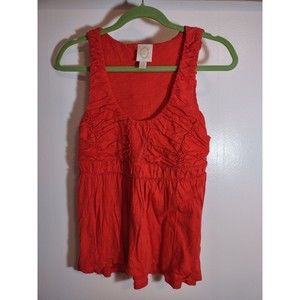 Rio Rao Women's M Sleeveless Tank Shirt Ruched Lined V Neck